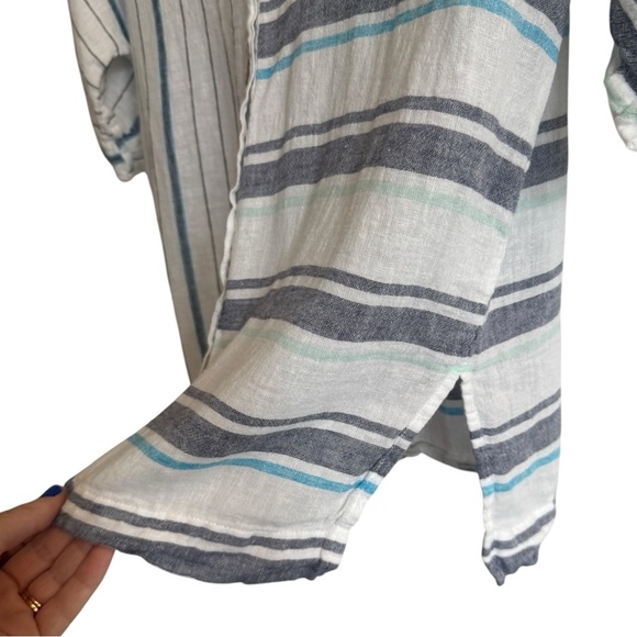 Rails Finley Shirt in Mixed Aegean Blue Stripe, Size XS - Picture 8 of 12